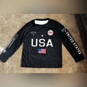 USA Graphic Black Long Sleeve Shirt